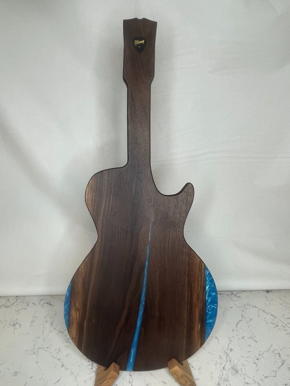 "Guitar"-Erie Board (Gibson Les Paul Charcuterie Board w/ Blue Epoxy)